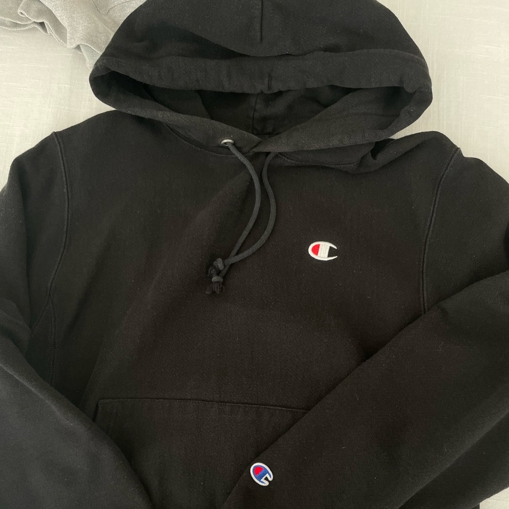 Champion reverse weave black hoodie size small